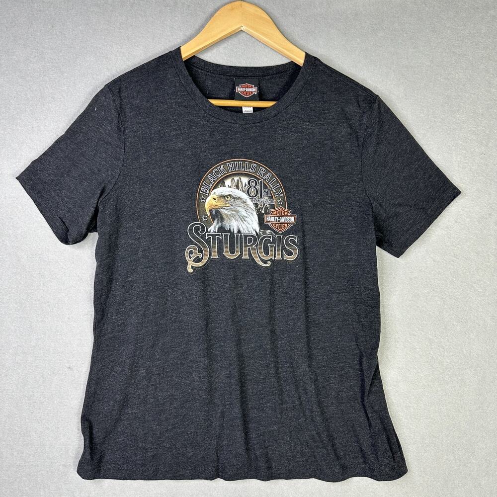 Harley-Davidson Sturgis Women's 81st Rally T-Shirt USA Strong Large Black Hills